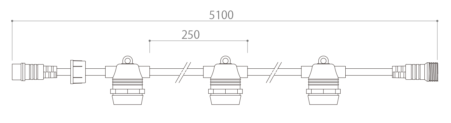 LEDヴィンテージ E26 10連 連結フック式ソケット